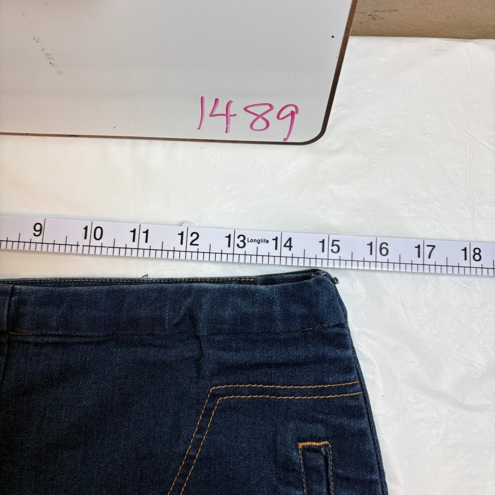 Metaphor Womens Dark Wash Button Front Denim Mini Skirt Size 4 Stretch Blue - Picture 7 of 9